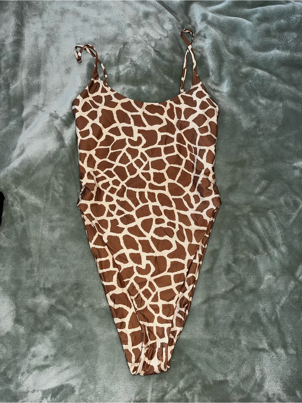 iNAMORATA Brown and Cream Giraffe-Print One-Piece Swimsuit